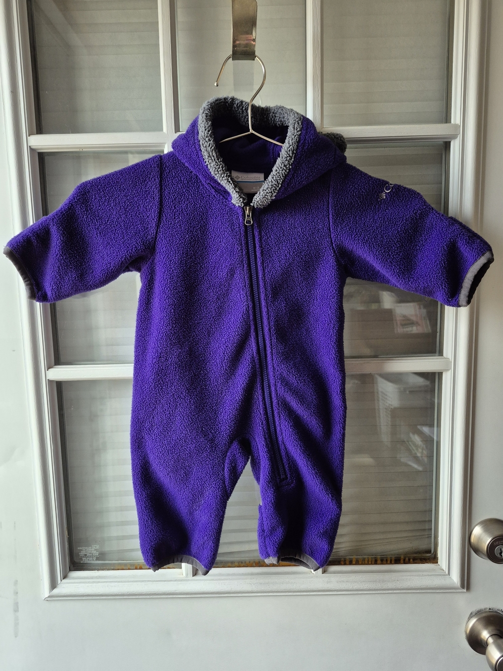 Columbia Purple Hooded Fleece One-Piece for Kids - Cozy Zip Front